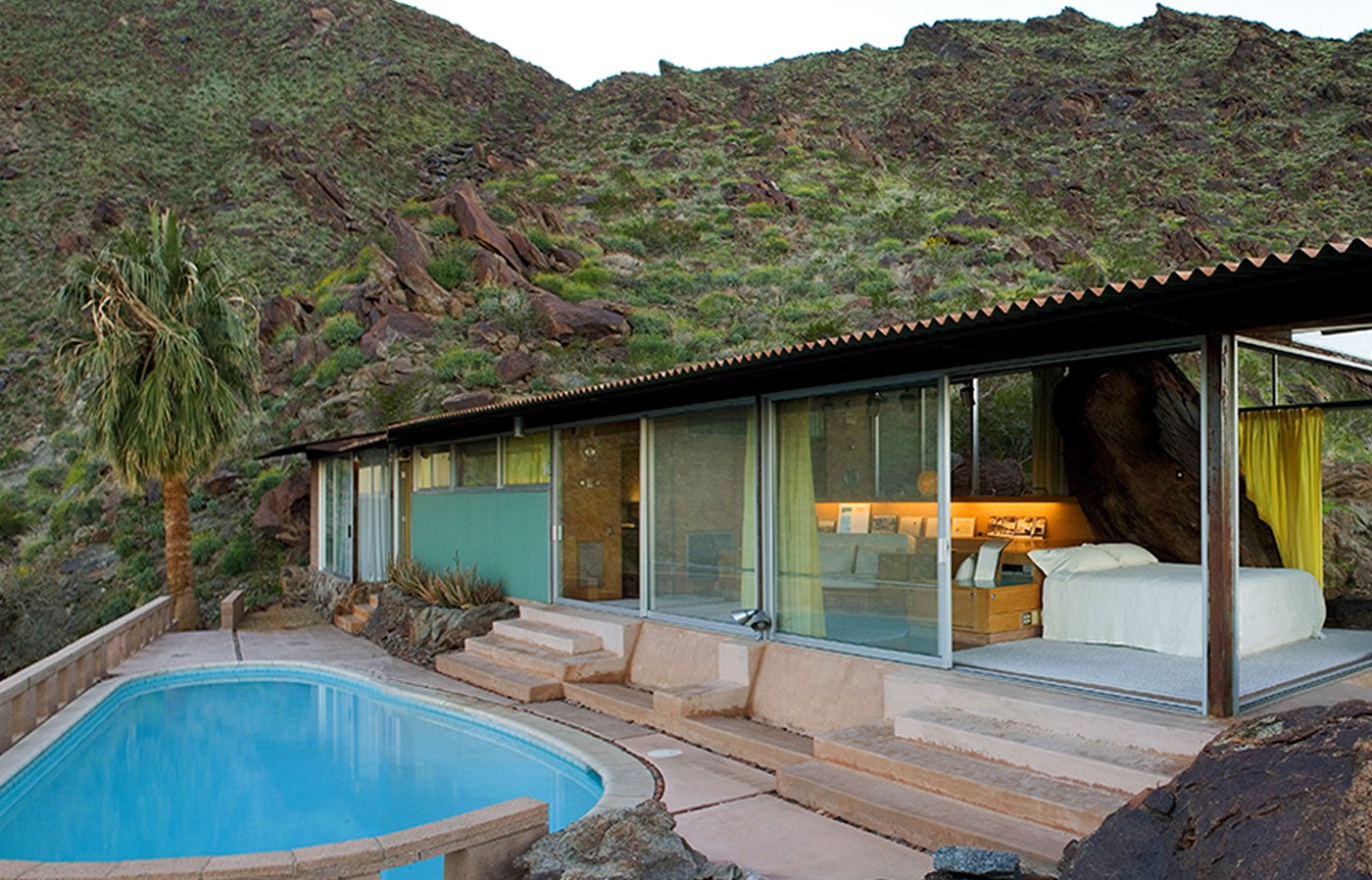 <span>La casa di Albert Frey sulle colline di Palm Springs ha contribuito a creare uno stile ben definito di metà secolo, conosciuto come Modernismo del deserto</span>