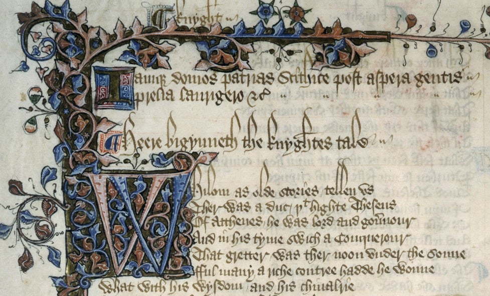 <em>I racconti di Canterbury</em> di Geoffrey Chaucer, circa 1400 