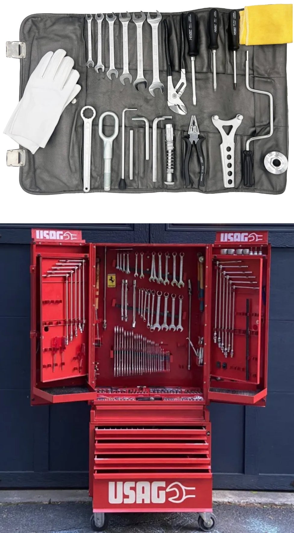 <strong>METALLO PREZIOSO</strong><br/><span>Il kit di attrezzi di una Porsche 959 della fine degli anni &rsquo;80, mostrato sopra, &egrave; stato recentemente venduto per 22mila dollari su Bring a Trailer. Gli attrezzi sono fantastici di per s&eacute;, ma anche i posti in cui vengono custoditi non scherzano in quanto a impatto estetico, come questo mobiletto con ruote </span>