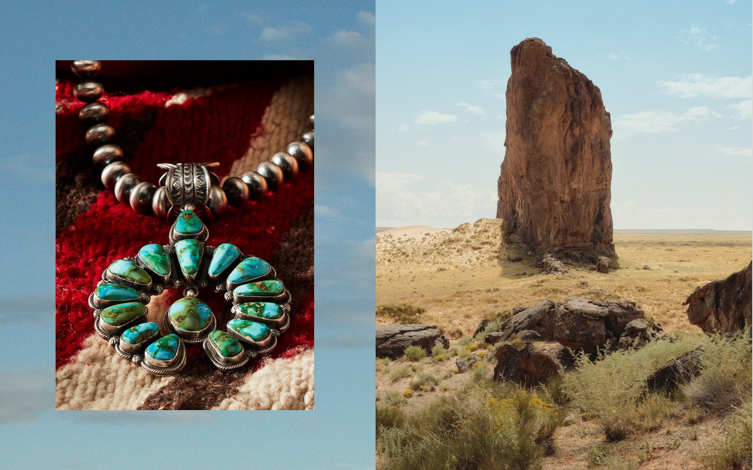  <strong>LOVE OF THE LAND</strong><br/> <span>Polo Ralph Lauren x Naiomi Glasses, la prima collaborazione del programma Artist in Residence di Ralph Lauren, rende omaggio alla tradizione dei Navajo e alle loro secolari tecniche di tessitura</span>  <br/> 