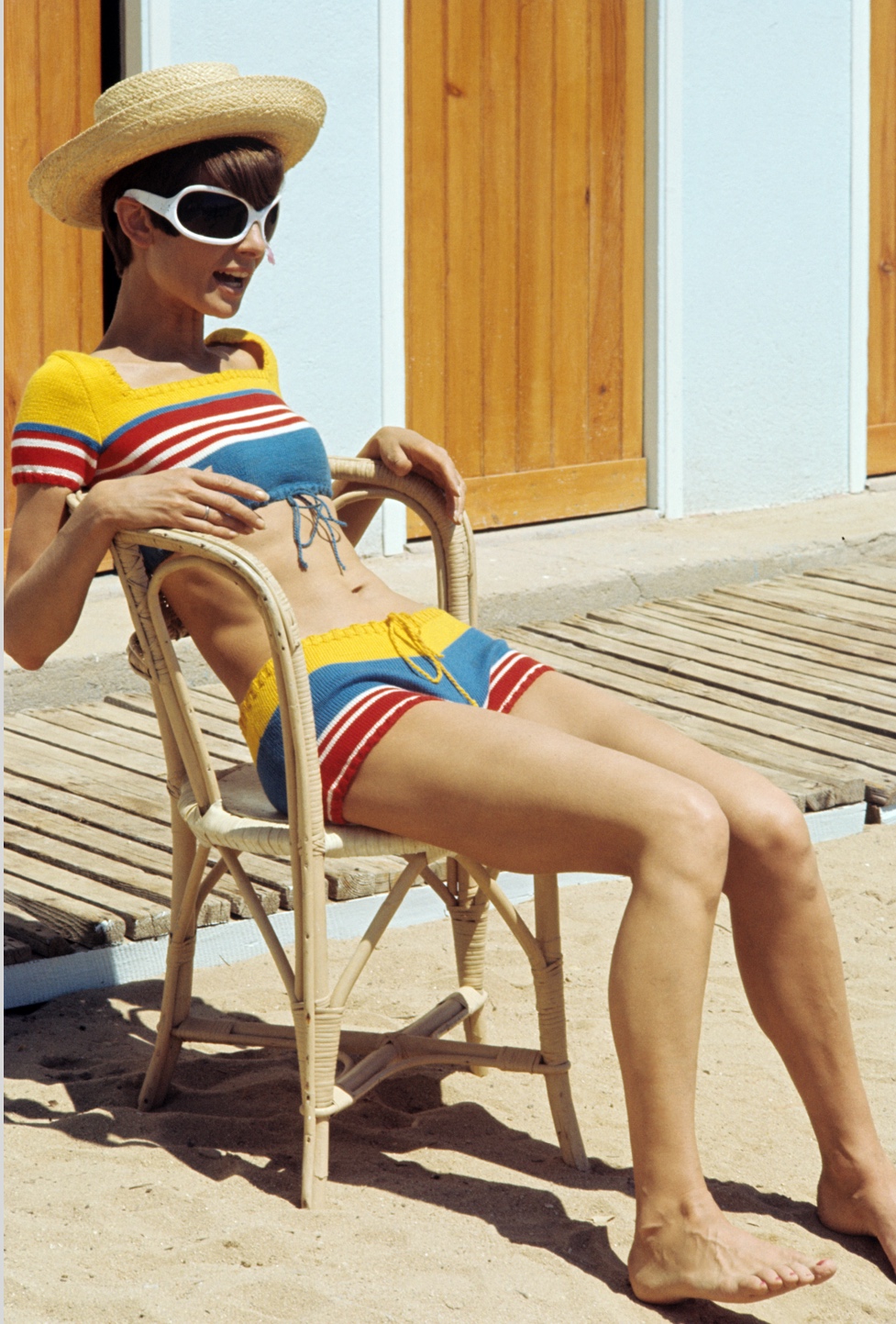 Audrey Hepburn on location in the south of France in 1967 on the set of <em>Two for the Road</em>