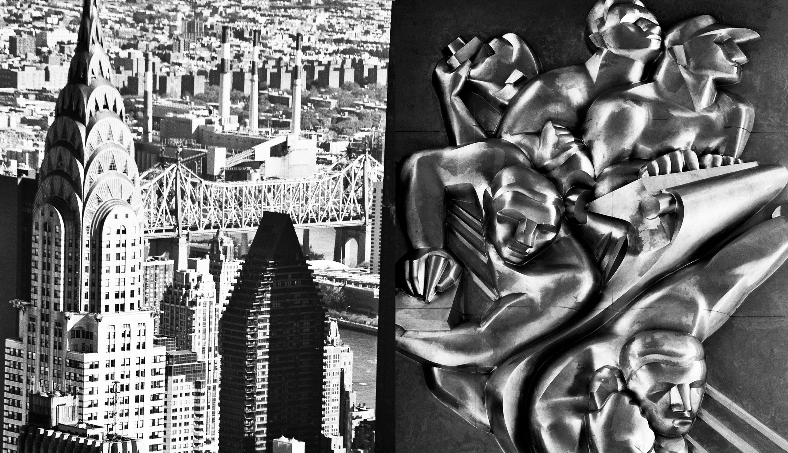 <span lang="IT">A sinistra: il Chrysler Building. A destra: rilievi Art Déco al Rockefeller Center</span>