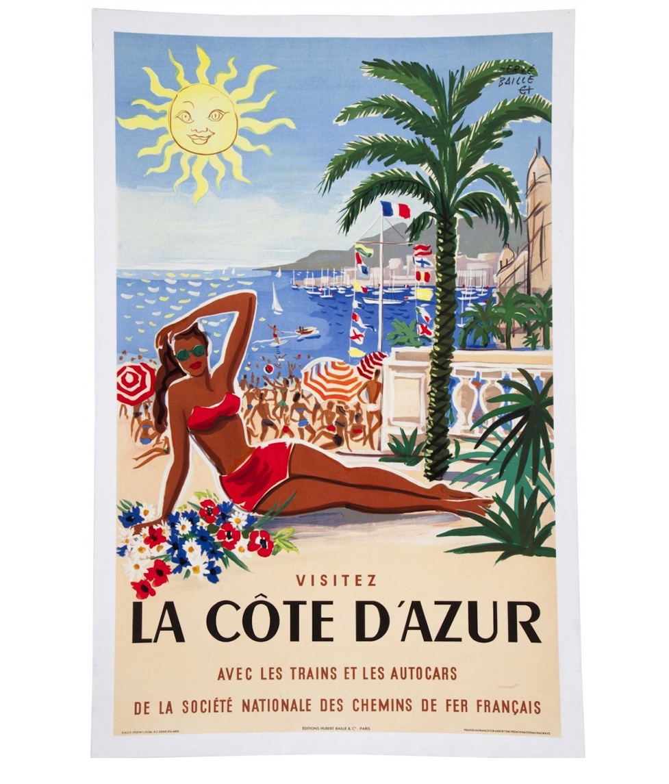 “Allez sur la Côte d’Azur,” a poster by Herve Baille