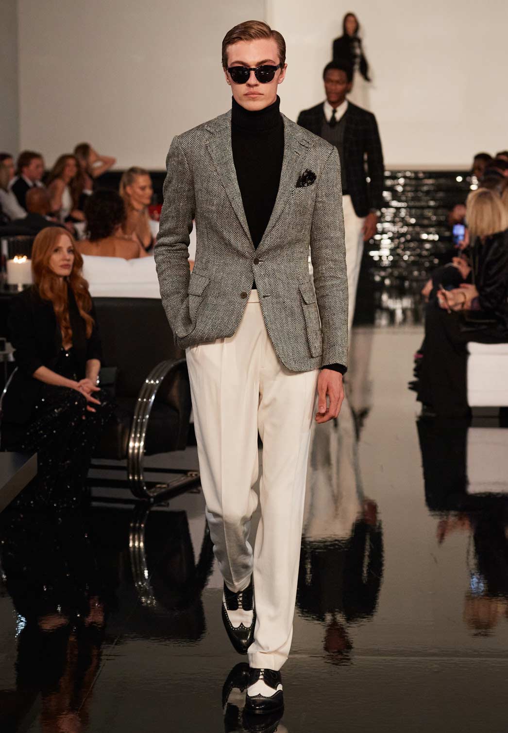 Model wearing look from the Fall/Winter Ralph Lauren Collection show.