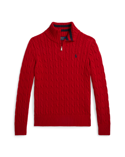 Cable-Knit Cotton Quarter-Zip Jumper