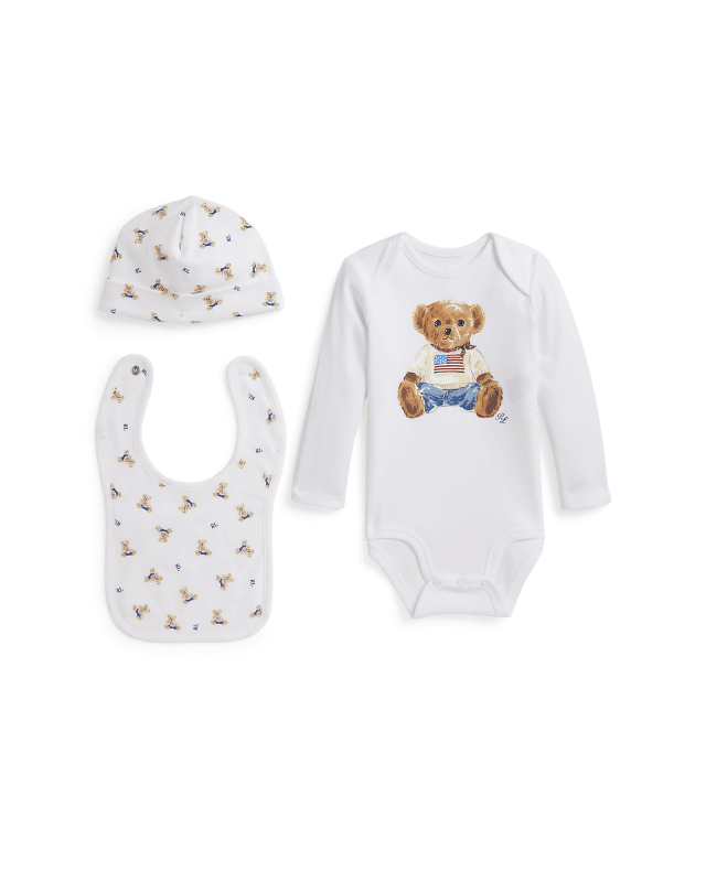 Polo Bear Cotton 3-Piece Gift Set
