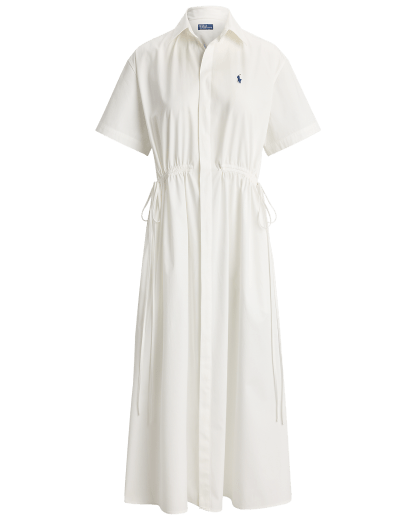 Chemisier maxi in cotone con coulisse