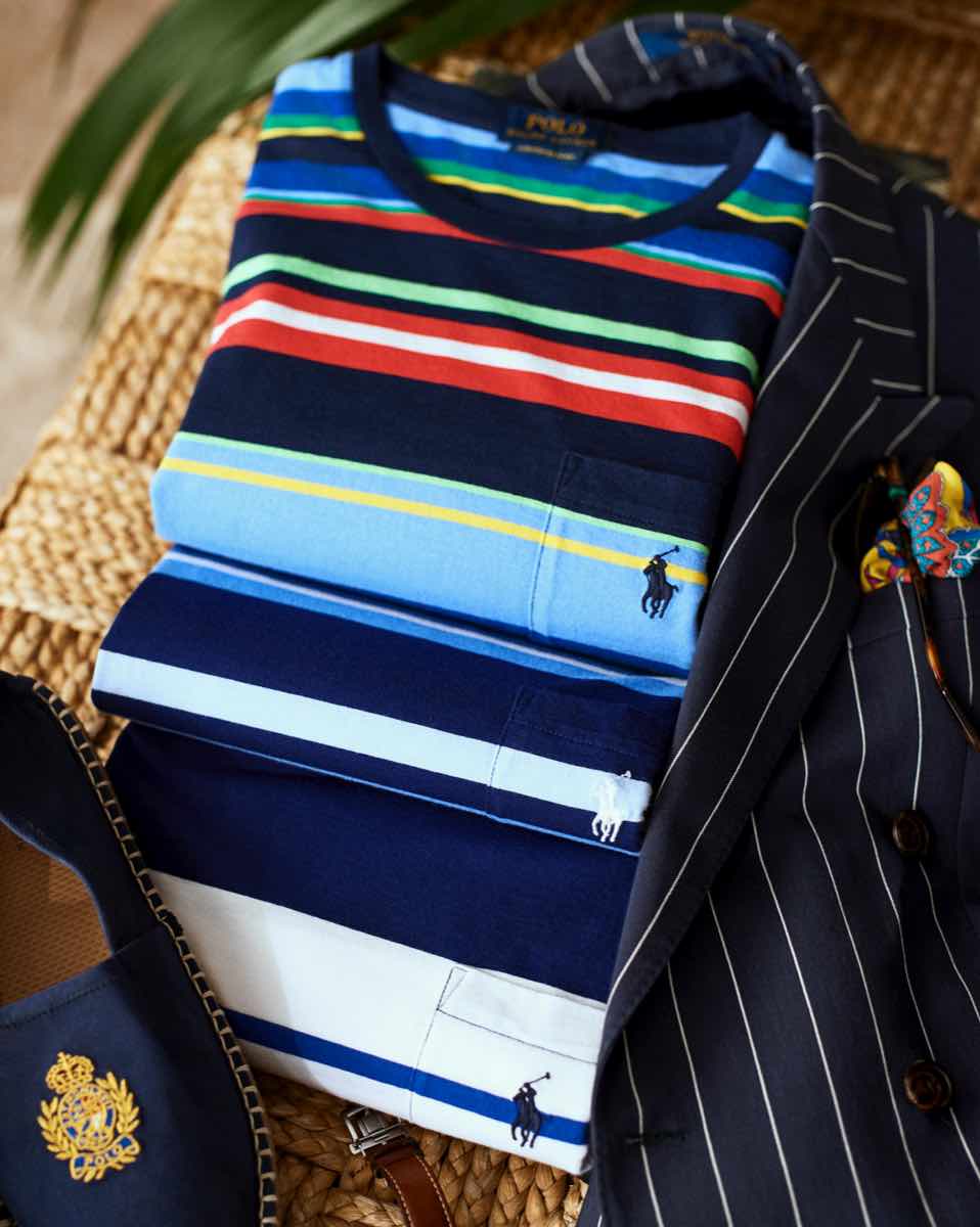 Maglietta a righe Custom Slim-Fit
