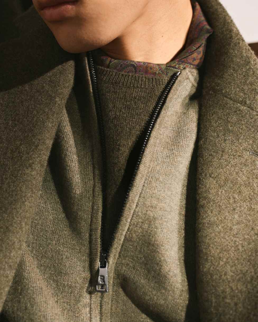 Maglia in cashmere con cerniera