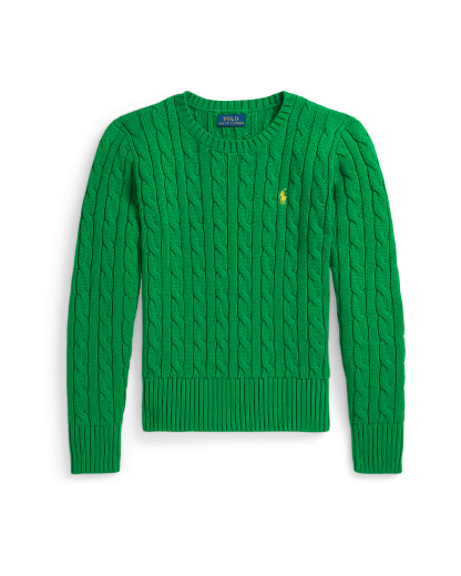 Maglia in cotone a trecce con toppe
