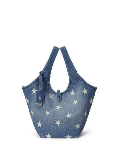 Tote in denim Polo Play con stelle