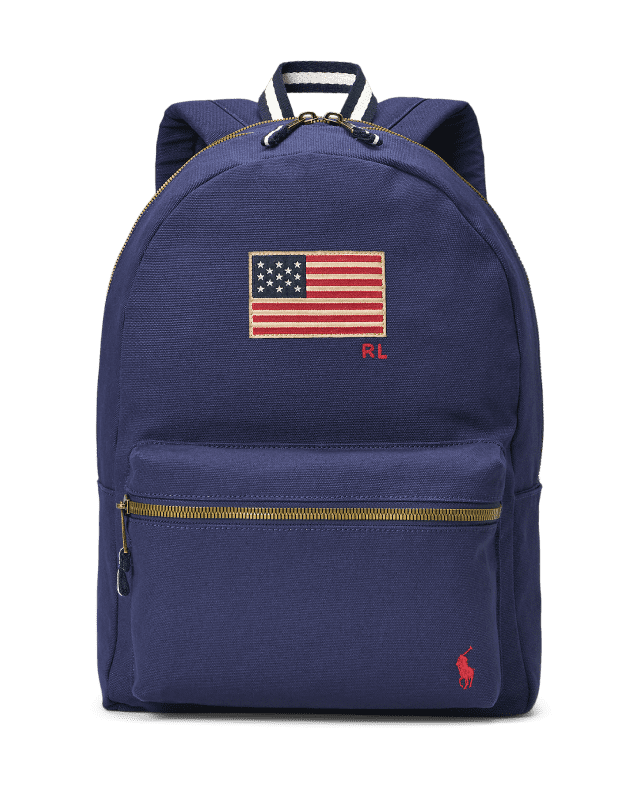 Zaino in tela con bandiera americana