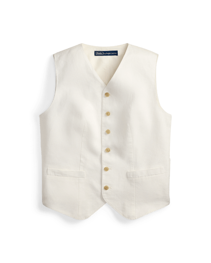 Gilet in lino con bottoni