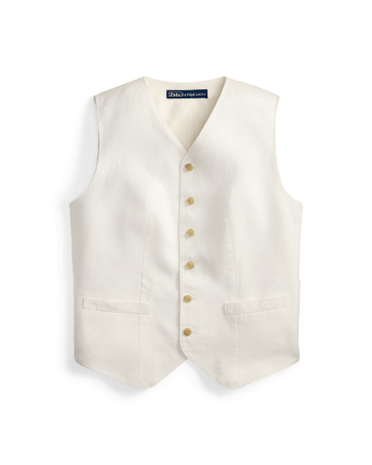 Gilet in lino con bottoni