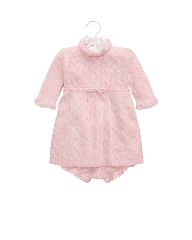 Abito in cashmere a trecce e culotte