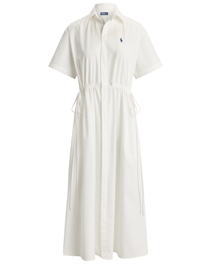 Chemisier maxi in cotone con coulisse