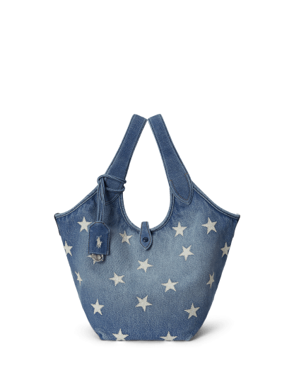 Tote in denim Polo Play con stelle
