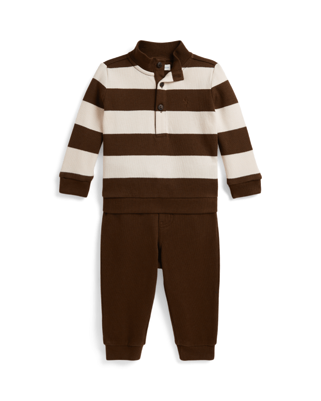Pullover e pantaloni in tessuto a coste