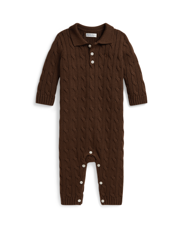 Tutina polo in cotone a trecce