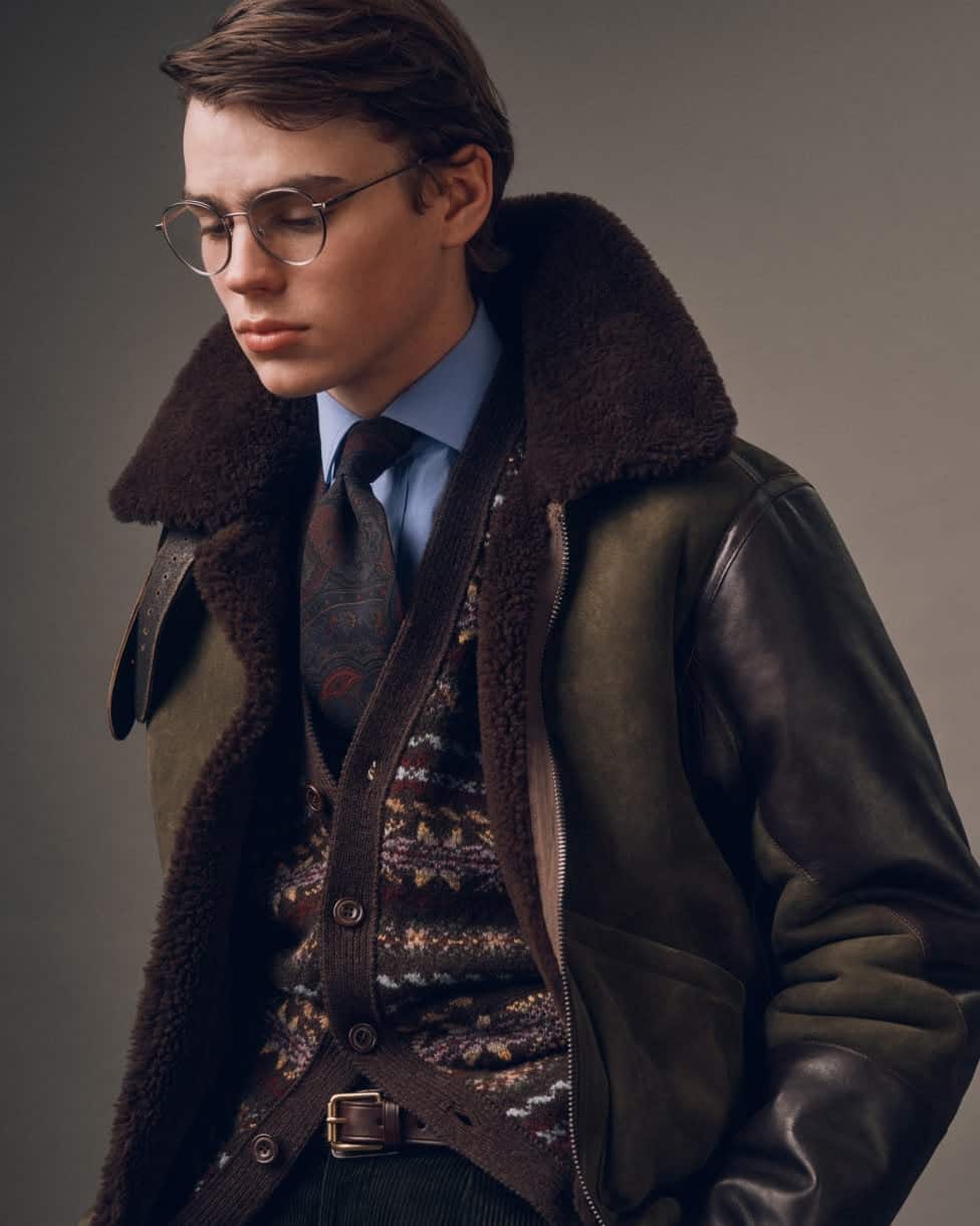 Giacca da aviatore in shearling