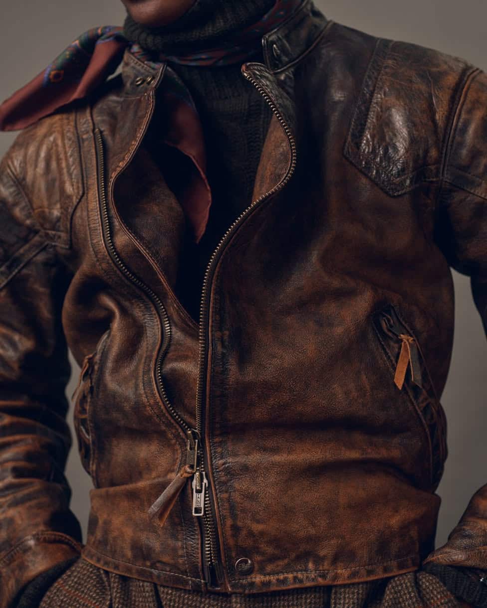 Giacca biker in pelle