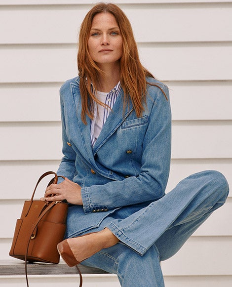 Blazer in denim a doppio petto