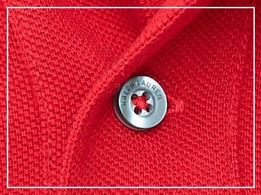 Close-up of Polo shirt buttoned placket